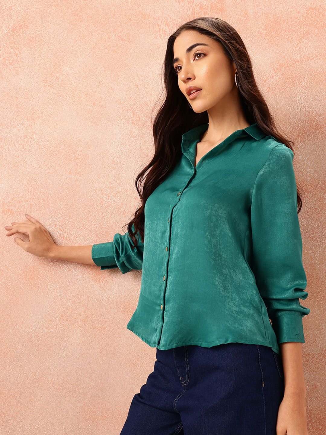 all about you Satin-Finish Regular Fit Casual Shirt