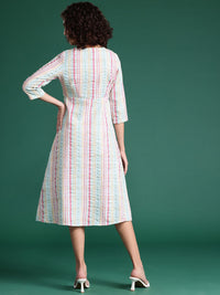 DressBerry Striped A-Line Midi Dress