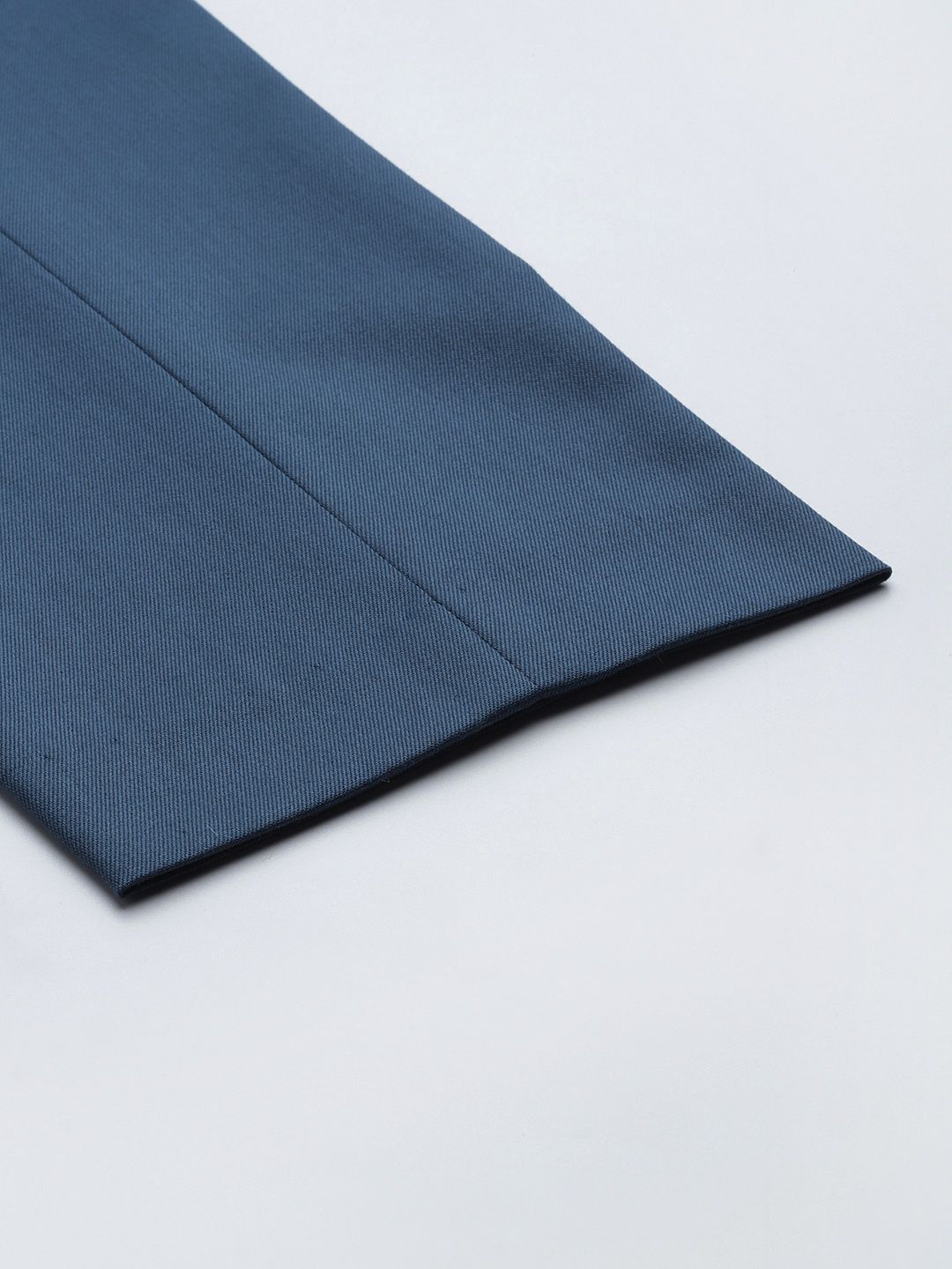 DENNISON Men Teal Blue Smart Tapered Fit Pleated Trousers