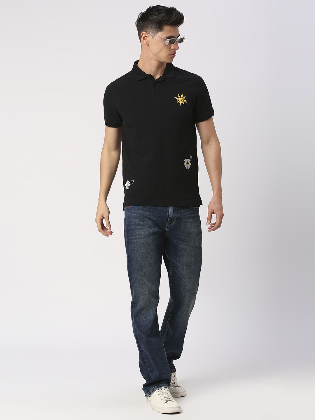 Being Human Men Polo Collar Solid T-shirt