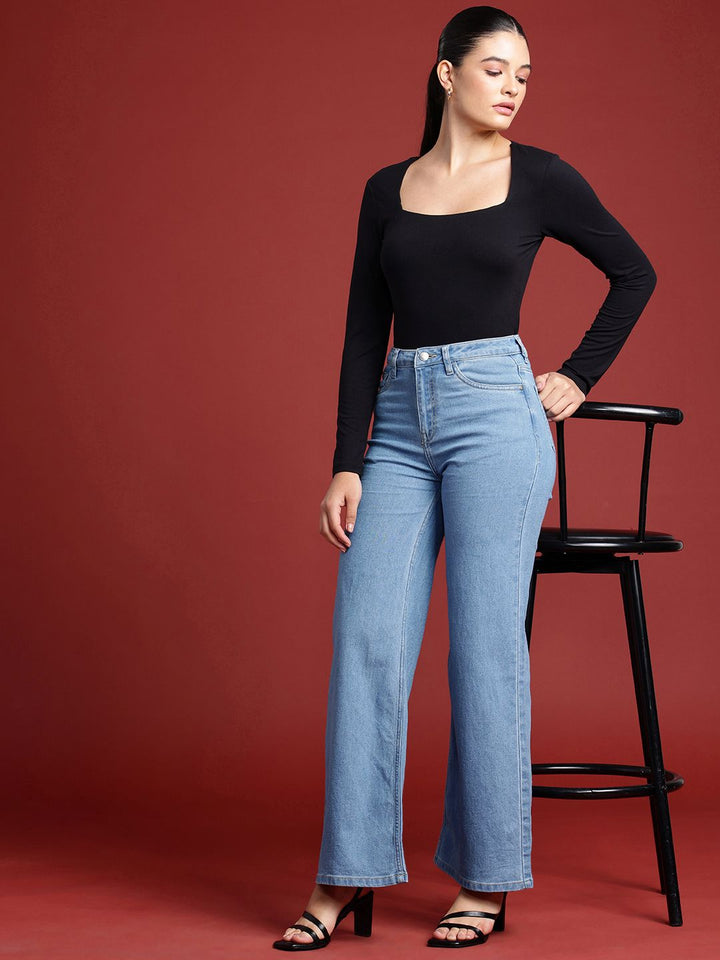 all about you Women Flared High-Rise Stretchable Jeans