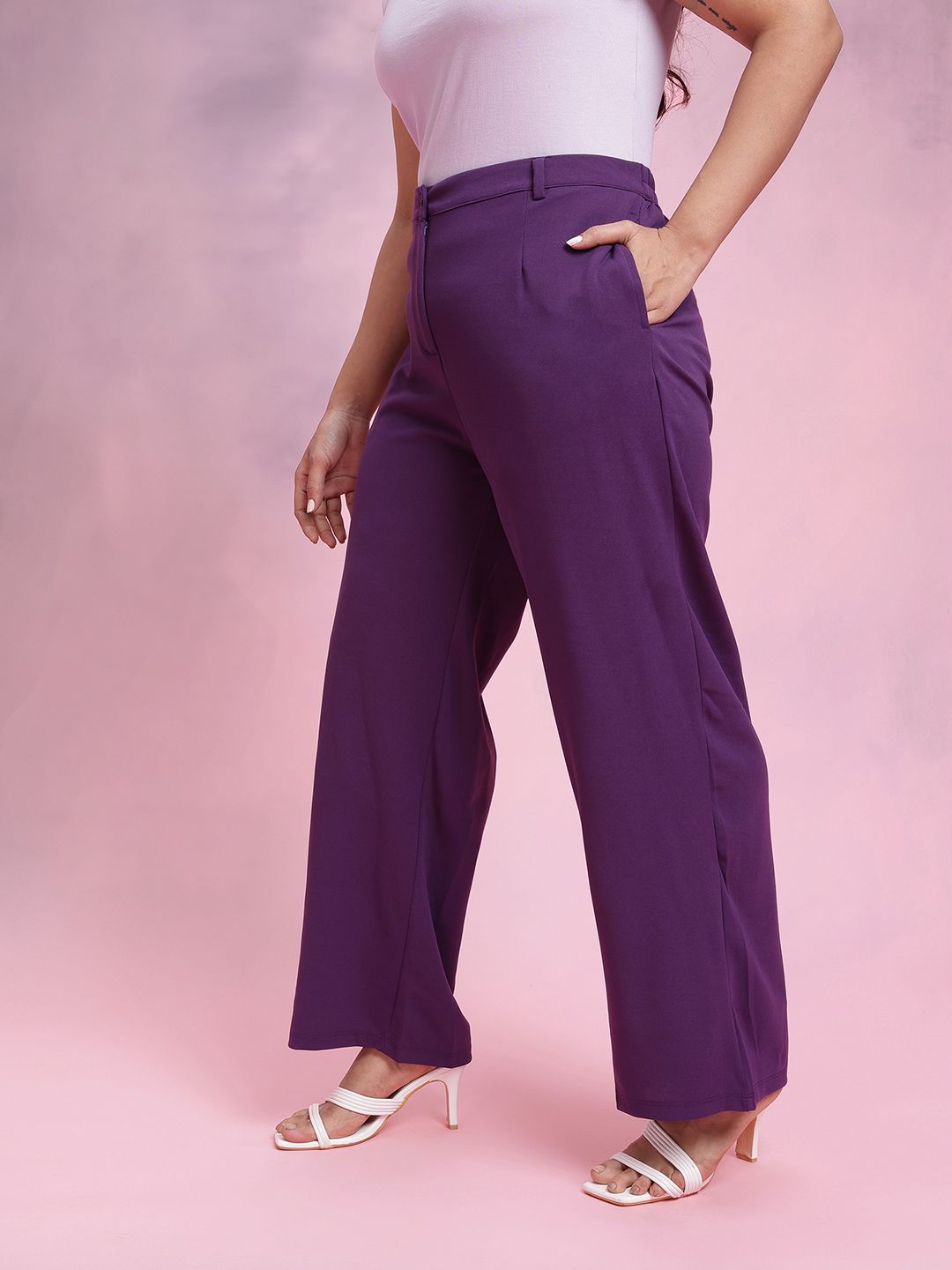 DressBerry Women Plus Size Regular Fit Trousers