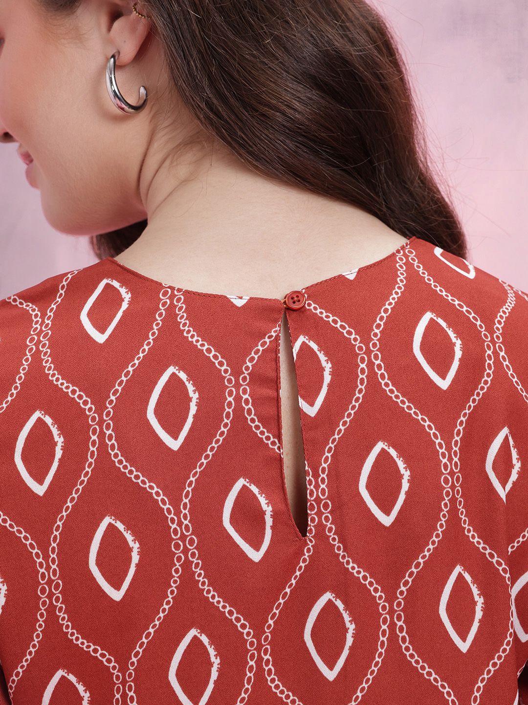 DressBerry Print Puff Sleeve A-Line Dress