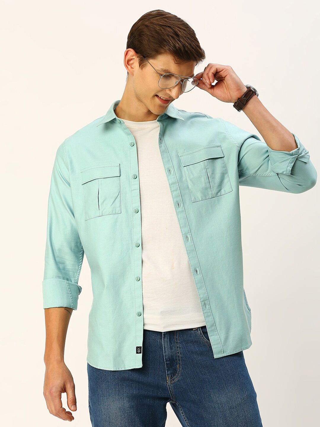 Thomas Scott Cotton Twill Classic Slim Fit Opaque Casual Shirt