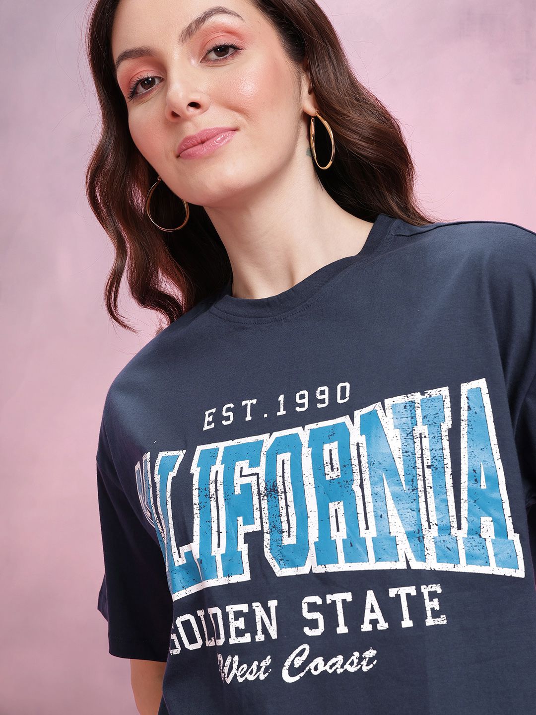 DressBerry Typography Print Relaxed Pure Cotton T-shirt