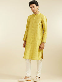 Diwas by Manyavar Geometric Woven Design Straight Kurta