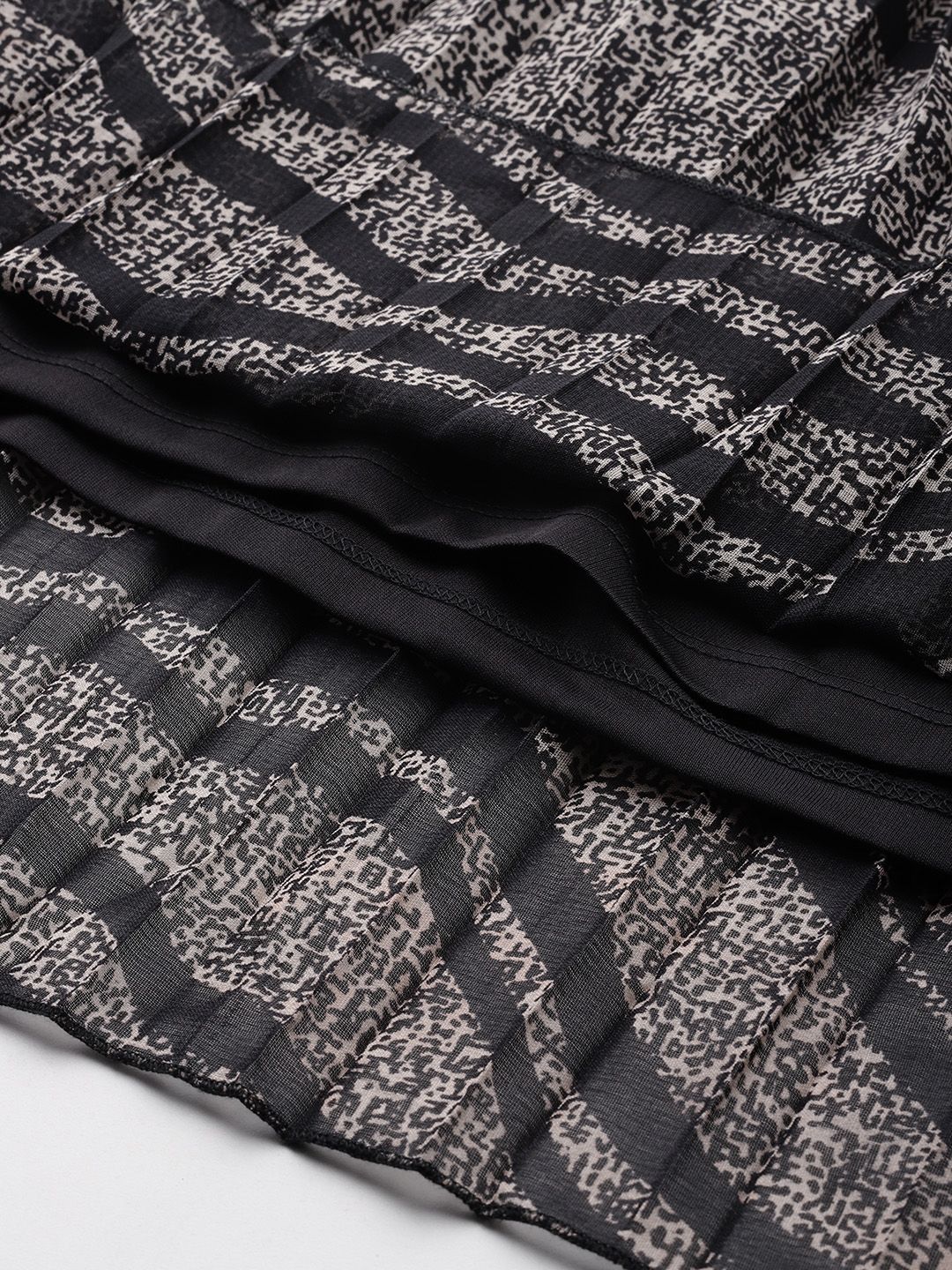 all about you Printed Accordion Pleated Midi Flared Skirt