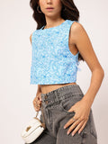 DressBerry Elegant Whimsy Bow-Detail Floral Print Top