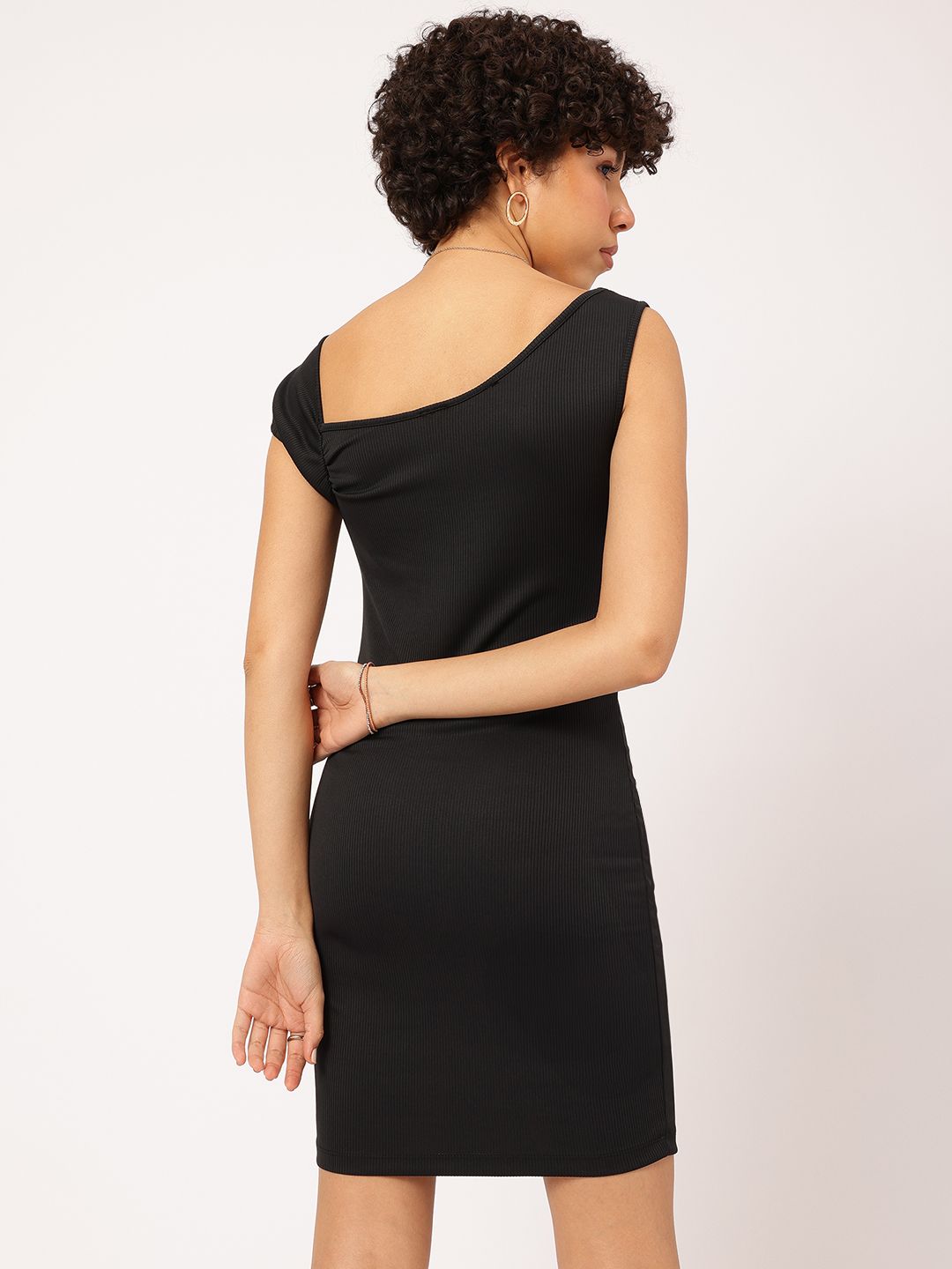 DressBerry Tea Party Chic Ribbed Mini Bodycon Dress