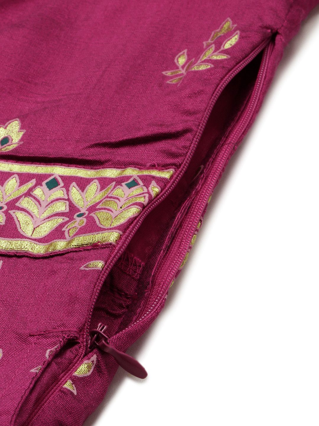 Global Desi Women Purple & Gold-Toned Floral Printed Anarkali Kurta