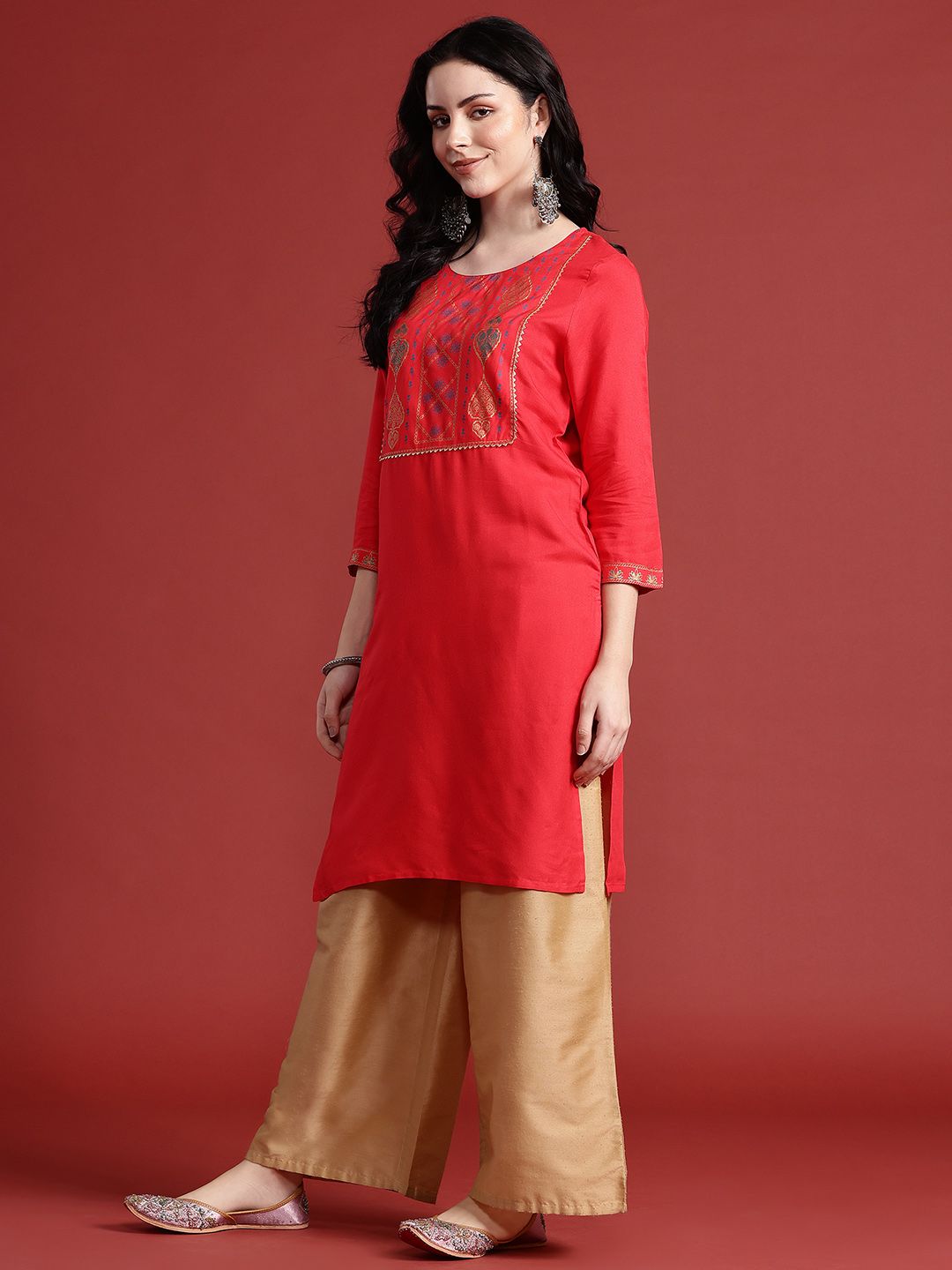 Anouk Indie Florals Foil Print Kurta