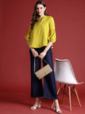 all about you Tie-Up Neck Puff Sleeves Top