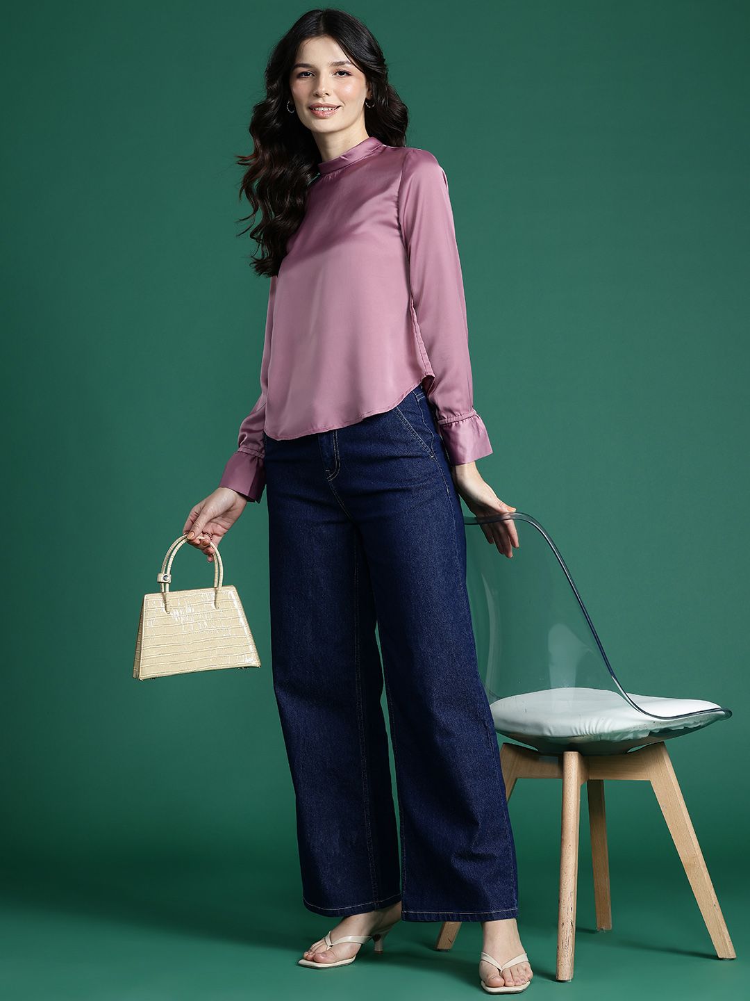 DressBerry Mandarin Collar Regular Top