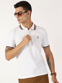 Thomas Scott Men Solid Polo Collar Cotton T-shirt