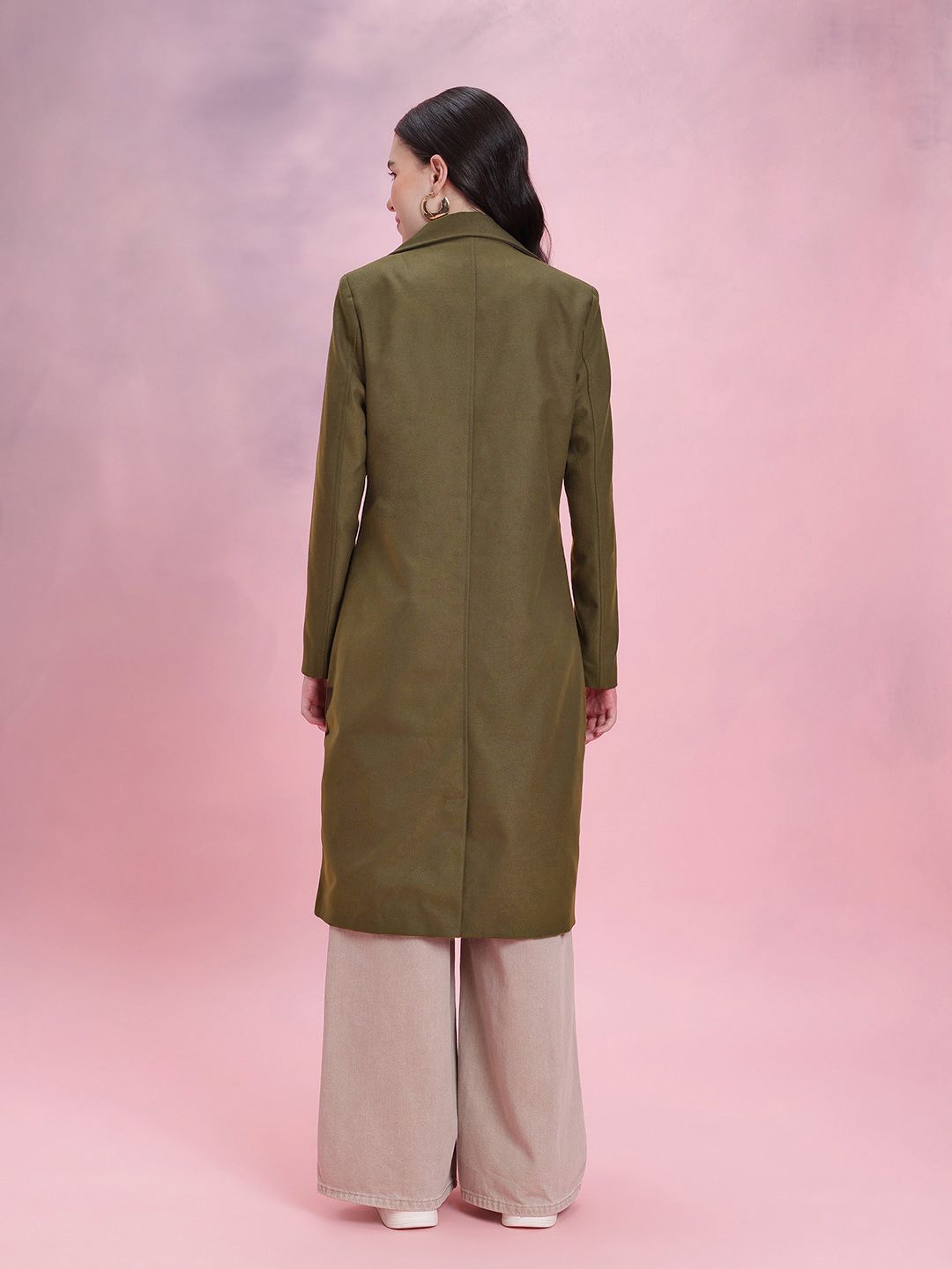 DressBerry Single-Breasted Longline Overcoat