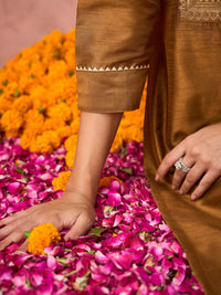 KALINI Ethnic Motifs Yoke Design Thread Work Straight Kurta with Trousers & Dupatta