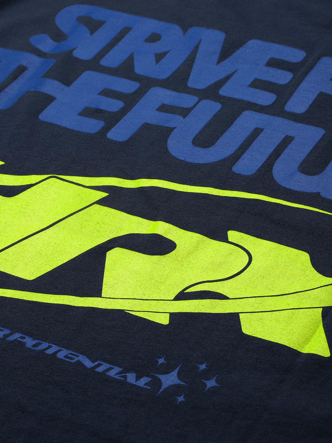 HRX by Hrithik Roshan Typography Print Indigo T-shirt