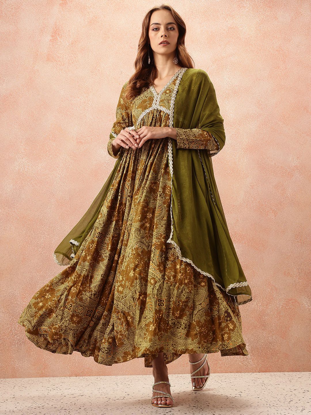 all about you Lace Taping Ethnic Dress