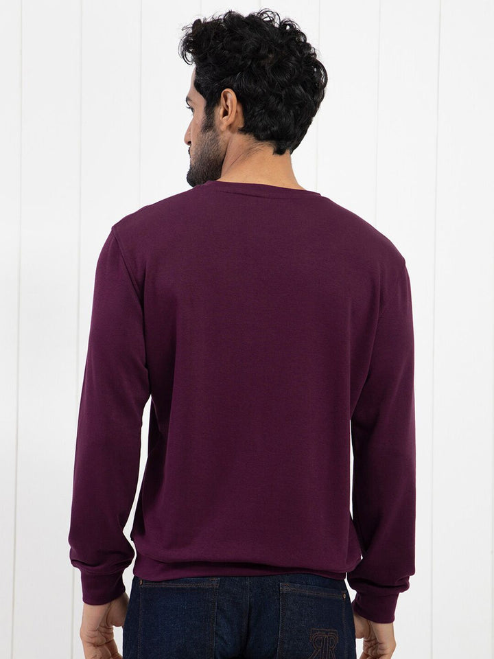 RARE RABBIT Men Praise Graphic Print Round Neck Sweatshirt