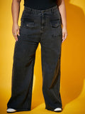 SASSAFRAS Curve Women Black Mid-Rise Comfort Straight Fit Stretchable Jeans