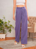 SASSAFRAS worklyf Women Straight Fit Easy Wash Pleated Parallel Trousers