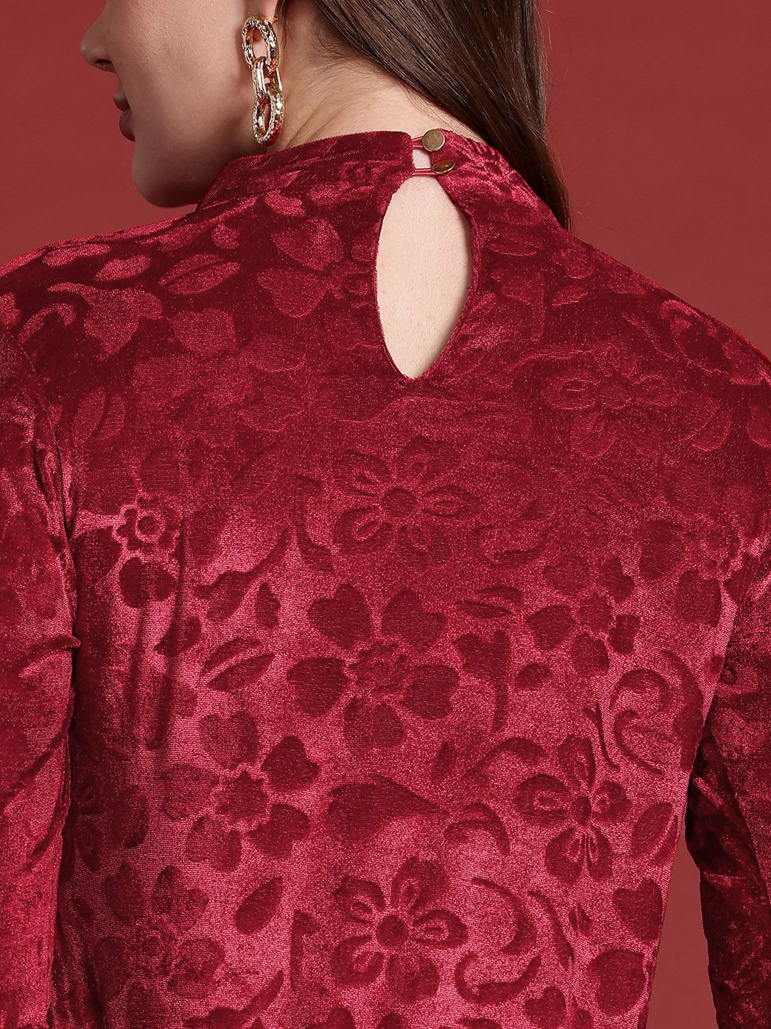 all about you Floral Velvet Sheath Dress