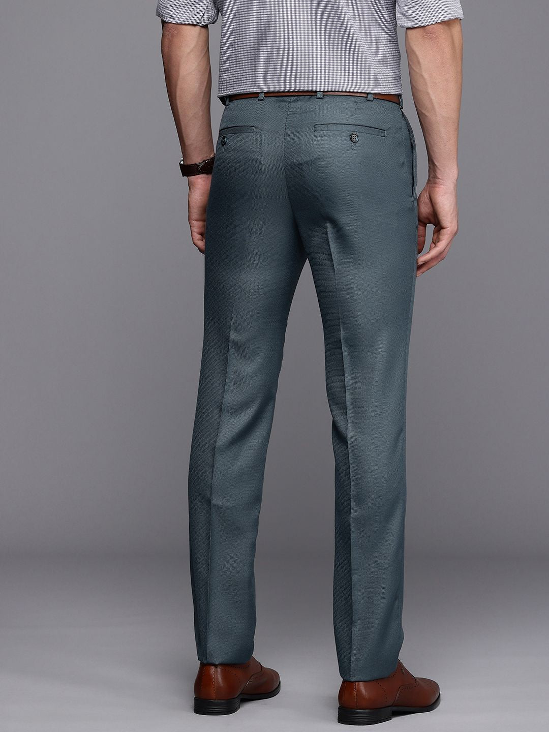 Raymond Men Textured Slim Fit Formal Trousers