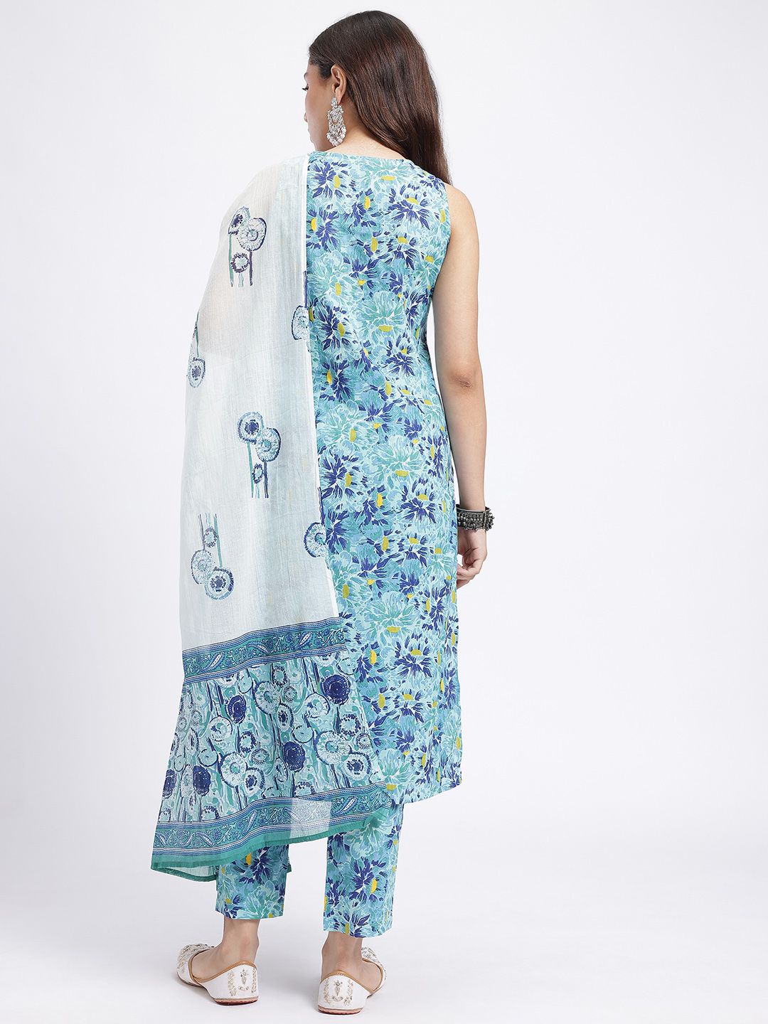 HERE&NOW Abstract Printed Kurta with Trousers & Dupatta