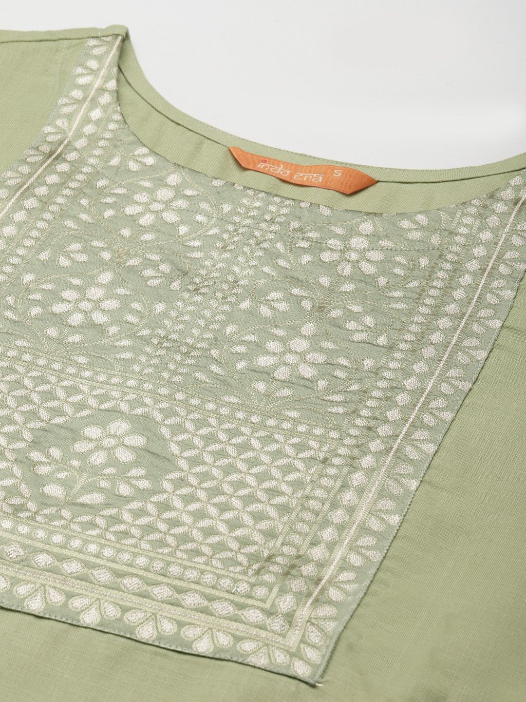 Indo Era Women Green Yoke Design Regular Kurta with Palazzos & Dupatta