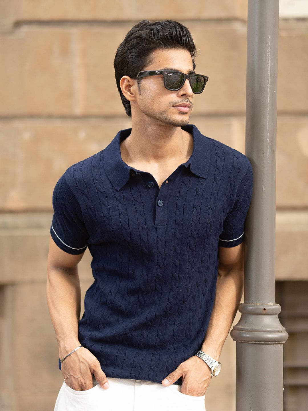 Powerlook SS25 Knitted Polo Collar Pure Cotton T-Shirt