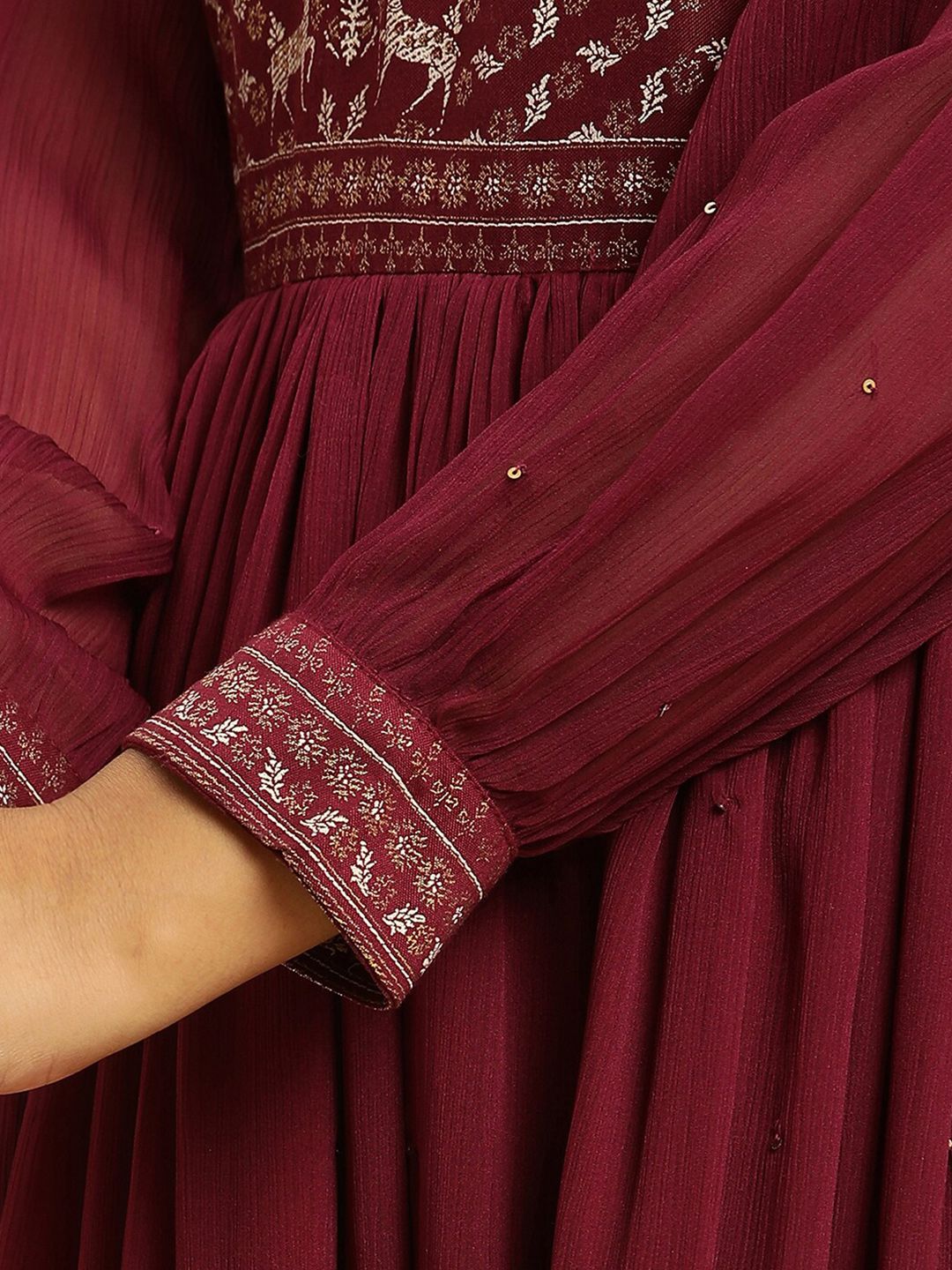 W Floral Embroidered Maxi Ethnic Dress