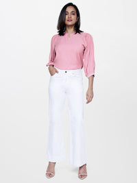 AND Keyhole Neck Puff Sleeve Top