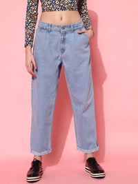 STREET 9 Women Blue Hottie Tapered Fit High-Rise Jeans