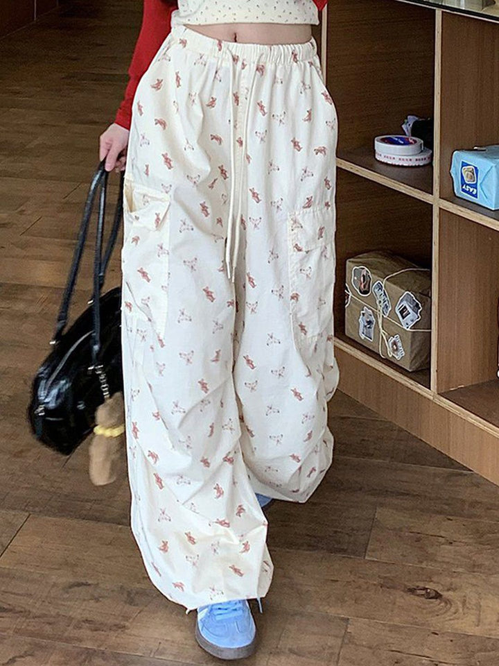 DressBerry Women Printed High-Rise Loose Fit Wide Leg Trousers