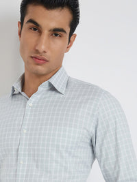 Raymond Pure Cotton Slim Fit Checked Formal Shirt