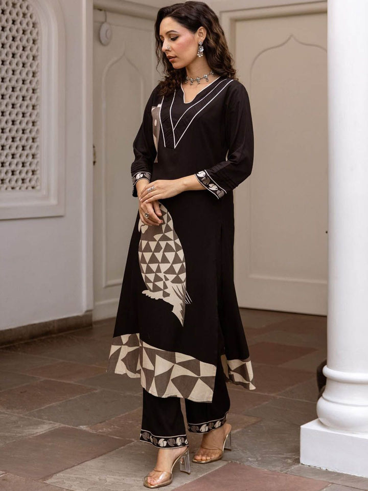 Indo Era Quirky Printed Straight Kurta With Trousers