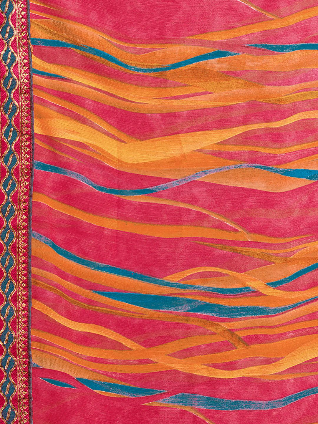 KALINI Leheriya Dyed Pure Chiffon Saree