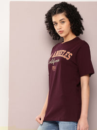 DILLINGER Women Typography Printed Oversized T-shirt