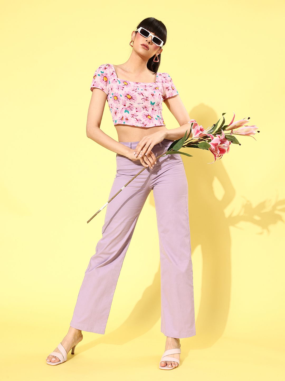 DressBerry Pink Floral Bustier Top