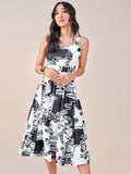AND Floral Print Fit & Flare Midi Dress