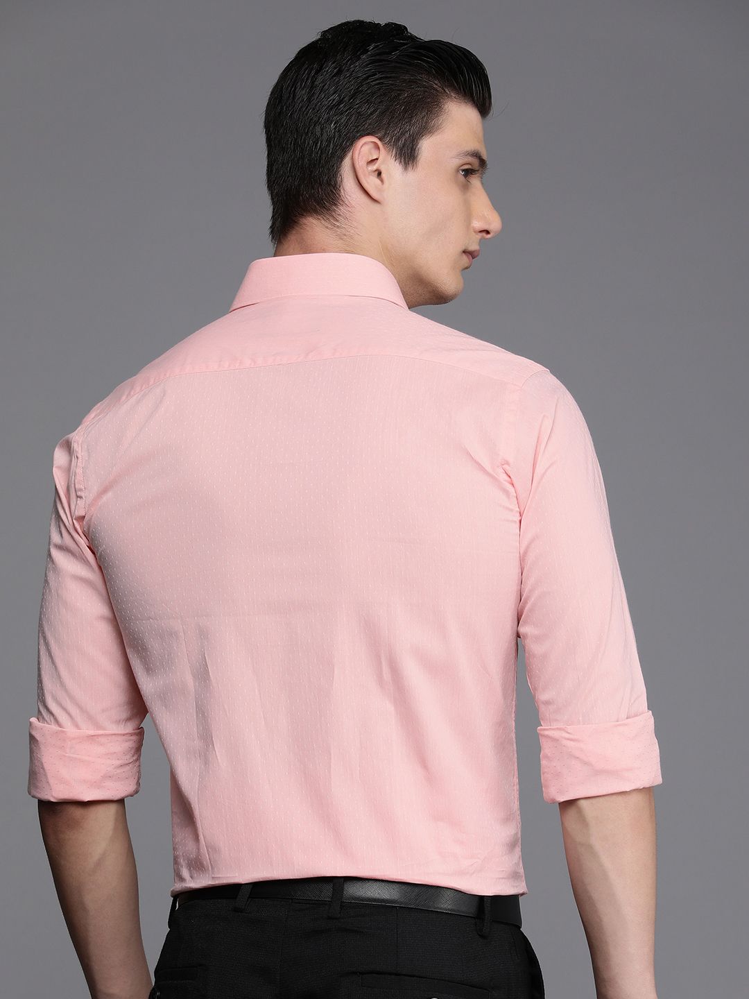 Raymond Self Design Slim Fit Pure Cotton Formal Shirt