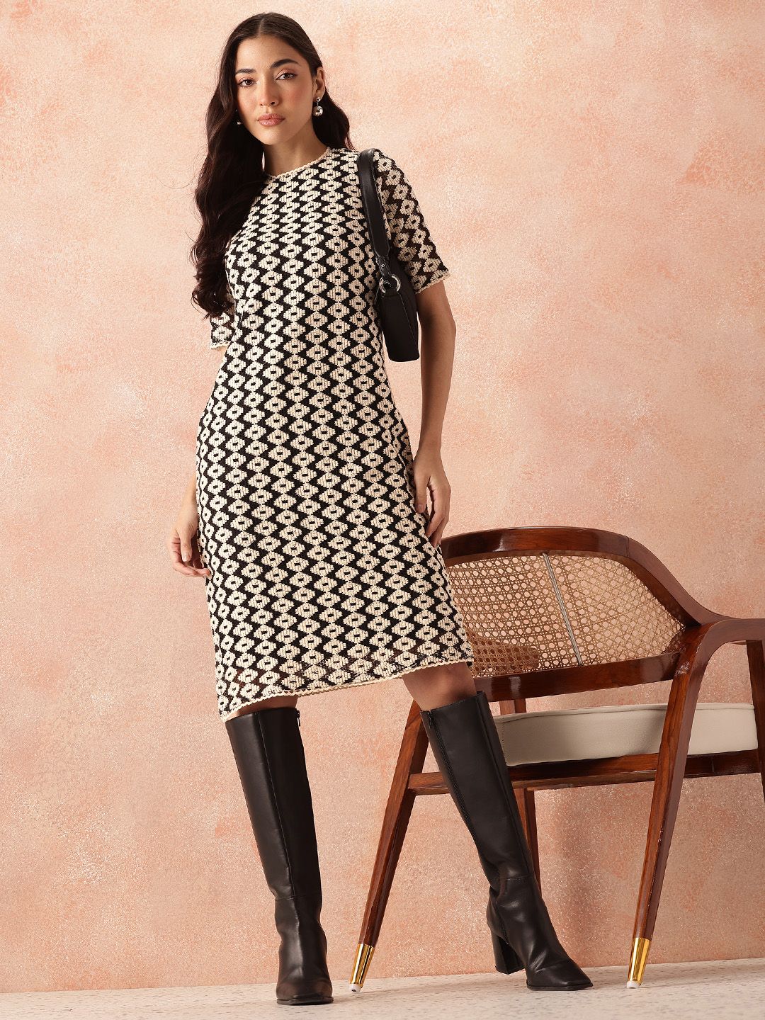 all about you Geometric Midi Dress