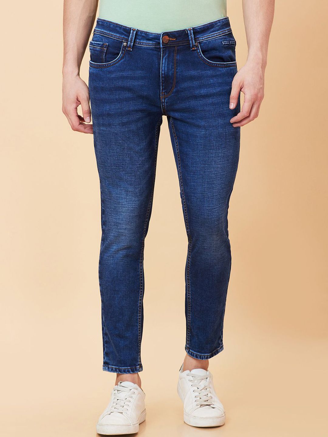 Being Human Men Slim Fit Mid-Rise Heavy Fade Jeans