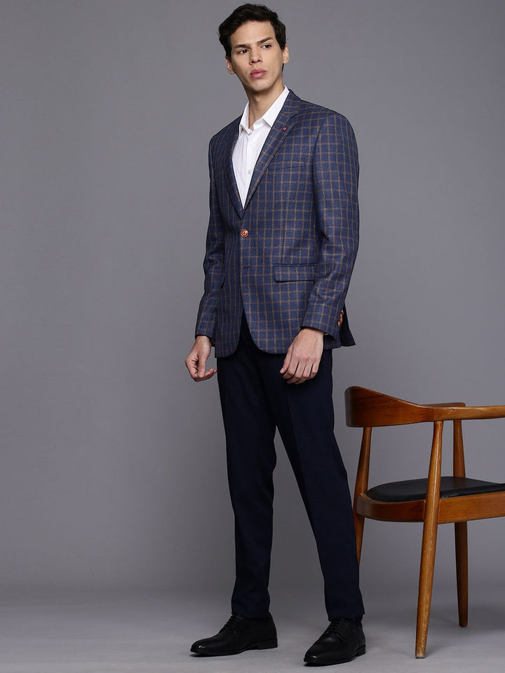 Raymond Checked Single-Breasted Contemporary Fit Formal Blazer