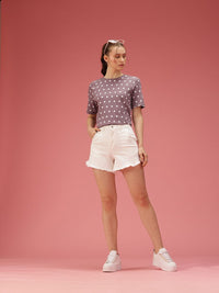 DressBerry Polka Dot Printed Pure Cotton T-shirt