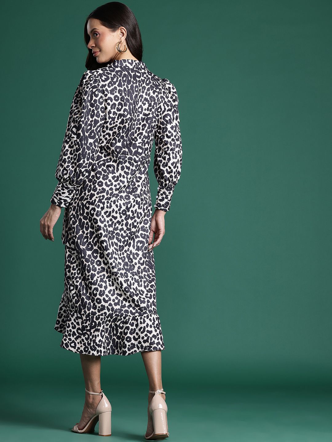 DressBerry Animal Print Midi Wrap Dress