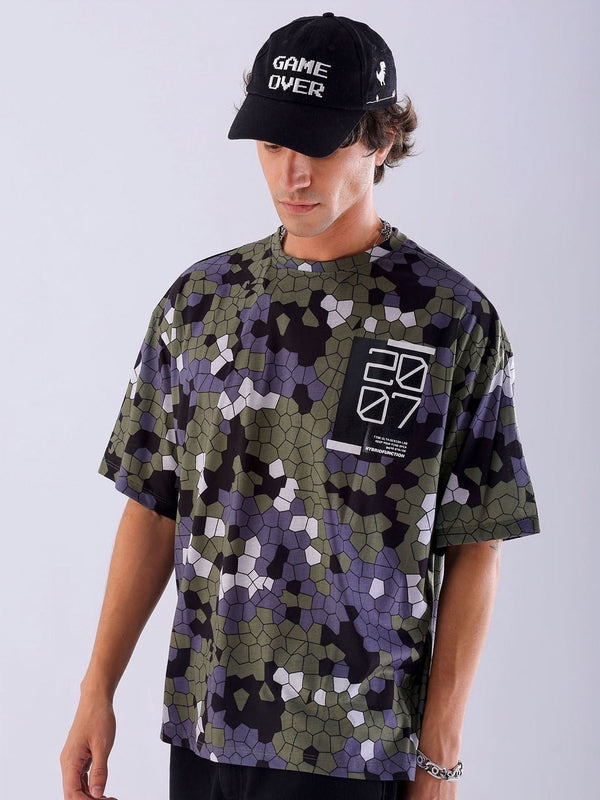 The Indian Garage Co Men All Over Printed Oversized T-shirt