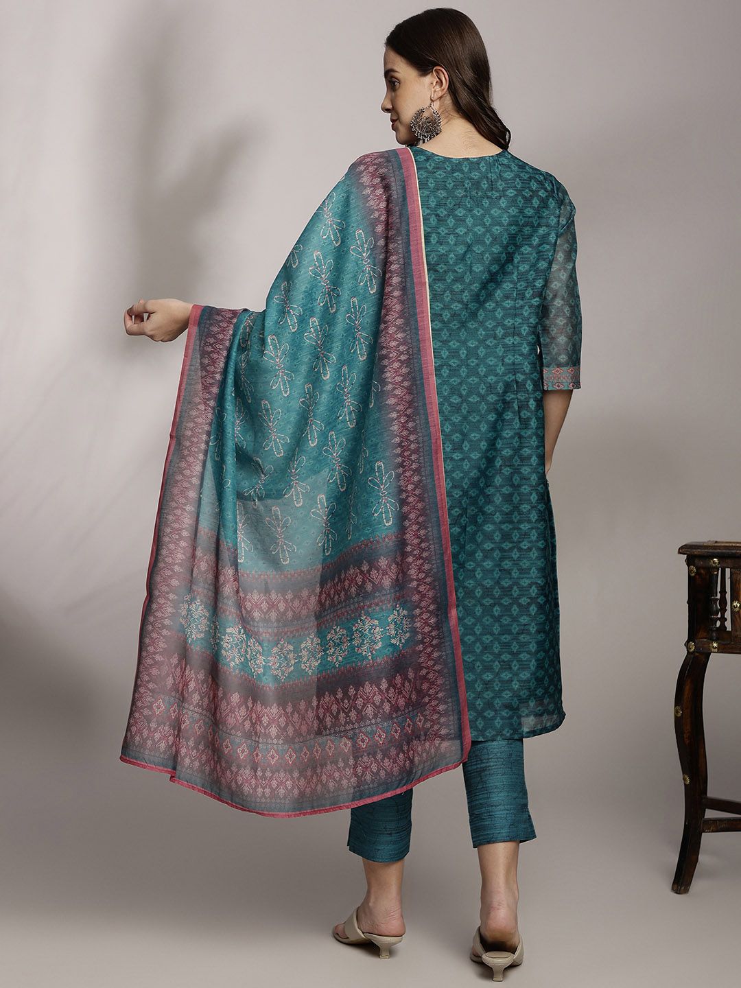 Anouk Women Printed Kurta with Trousers & Dupatta