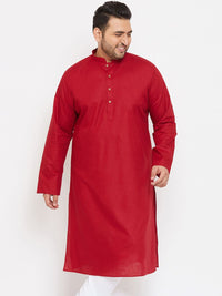 VASTRAMAY Men Plus Size Mandarin Sleeve Kurta