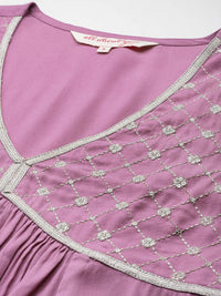 all about you Thread Work & Sequinned Yoke Design Empire Ethnic Dress